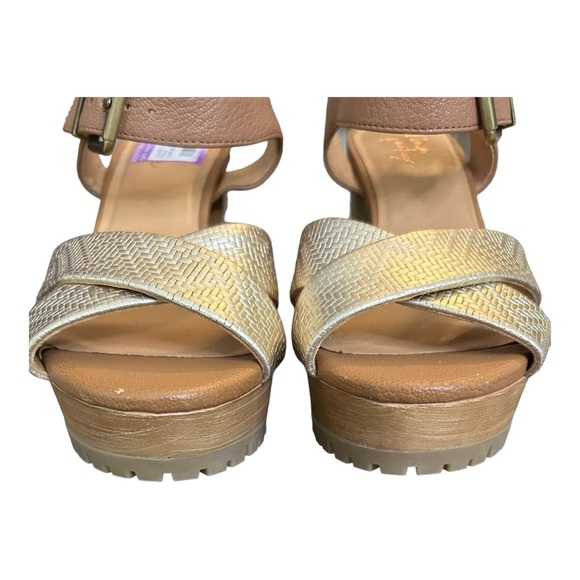 NWT Crown Vintage Julia Wood Block Heel Platform Sandal Women’s SZ 6.5 G… - Picture 4 of 9